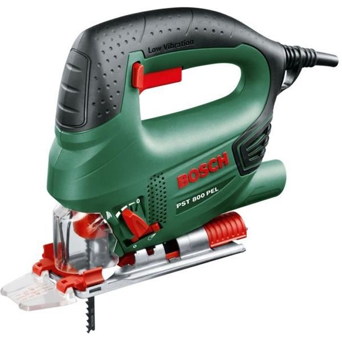 Scie sauteuse BOSCH PST 800 PEL - 530W - pour coupe droites ou courbées jusqu'à 8cm dans du bois