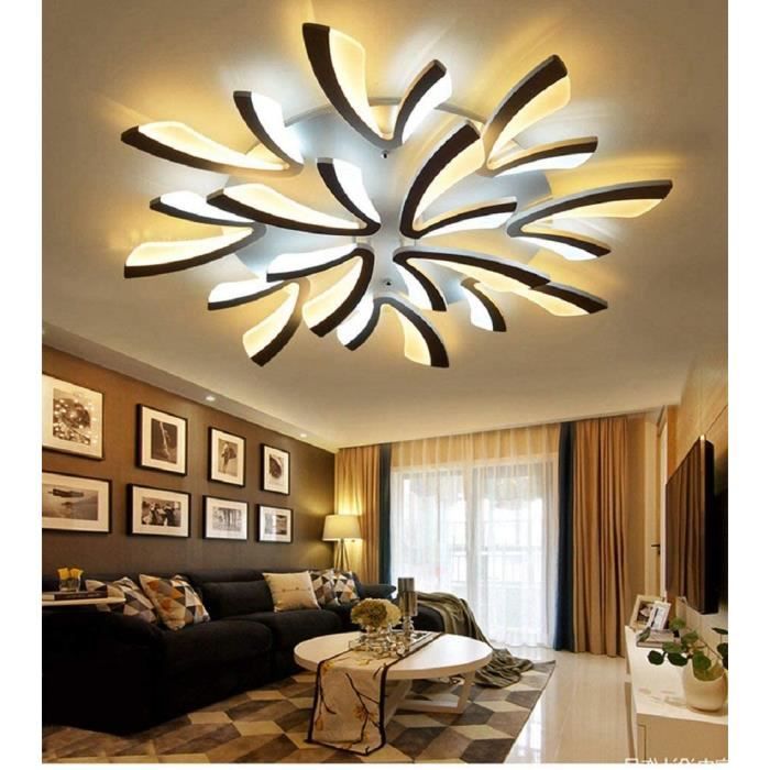 Plafonnier LED Salon Lampe Anneau Design Plafonnier En Métal Avec Télécommande Dimmable Acrylique Plafonnier Enfants Chambre Lampe Salle À Manger Chambre Lampe Lumières Lustre ( Color : marron , Taill