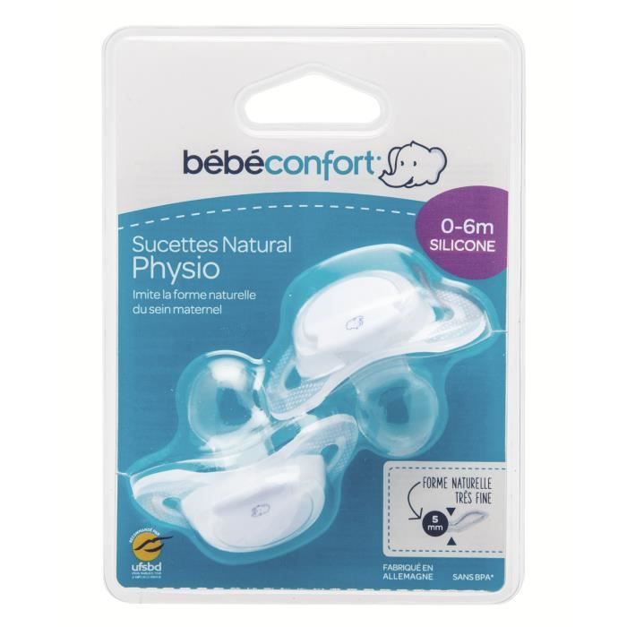 Bebe Confort Sucette Natural Physio Silicone 0 6m X2 Bleu Cdiscount Puericulture Eveil Bebe