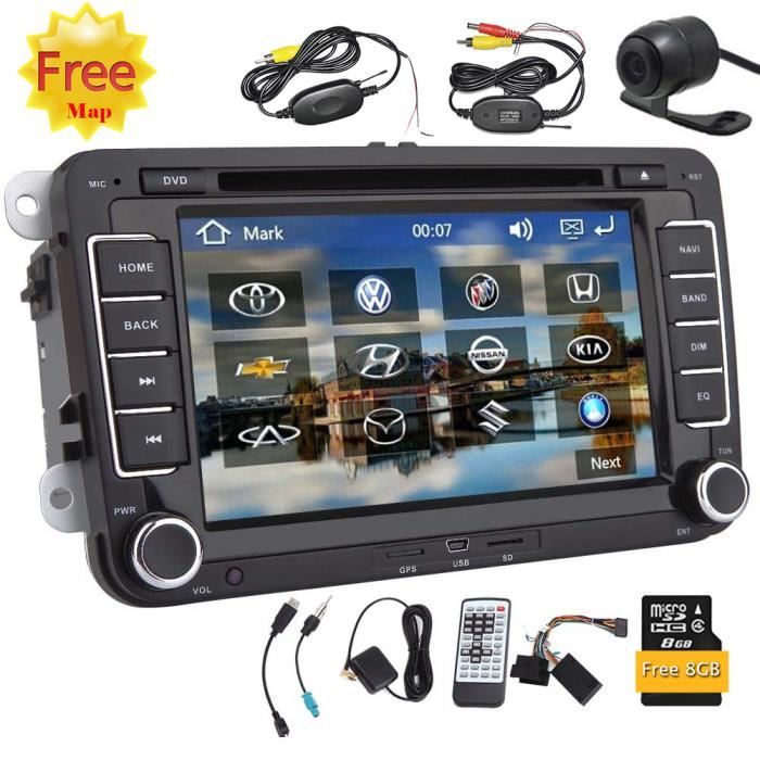 Autoradio Head Unit 2 din Pour Stereo VW Vidéo Voiture Volkswagen Jetta Passat Tiguan 7inch écran tactile voiture lecteur DVD de