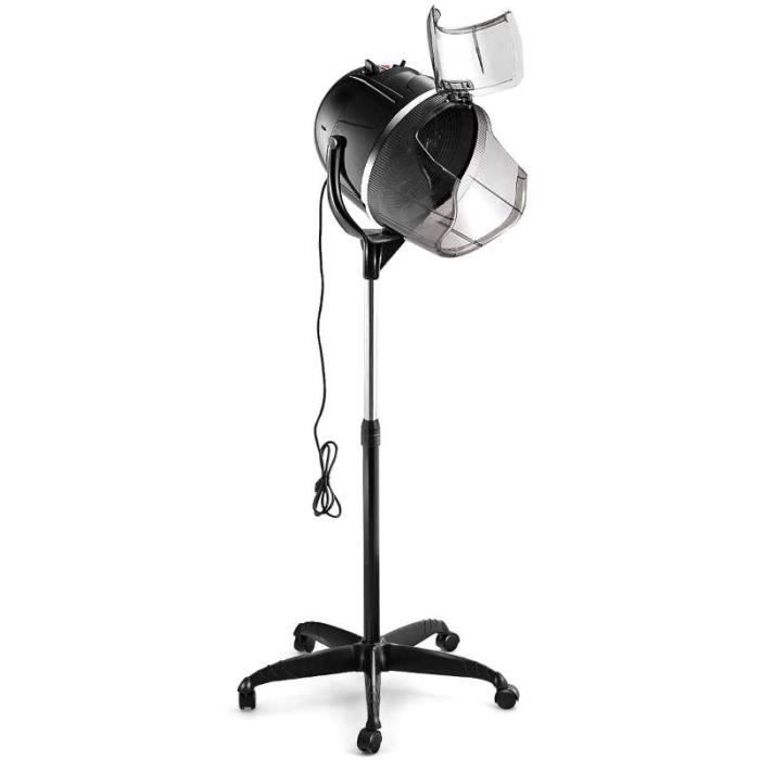 DREAMADE Sèche Cheveux sur Pied 1050 W avec Casque Séchoir Hauteur et Température Réglables Idéal pour Salon de Coiffure Maison Noir