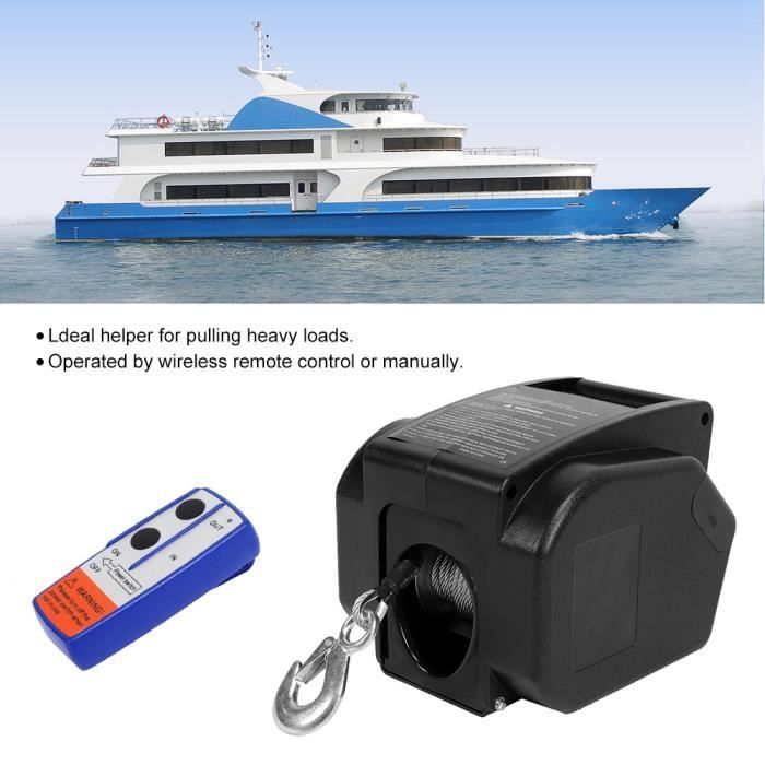 Treuil électrique 12V 4990 KG avec câble de treuil de treuil de bateau de treuil de télécommande radio-CWU