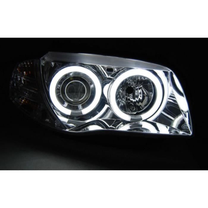 Paire feux phares BMW E81/E82/E87/E88 04-11 Angel Eyes CCFL Chrome