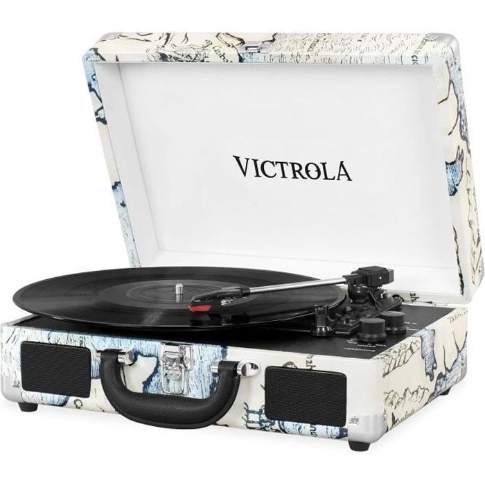 VICTROLA Platine vinyle valise vintage portable bt imprime carte