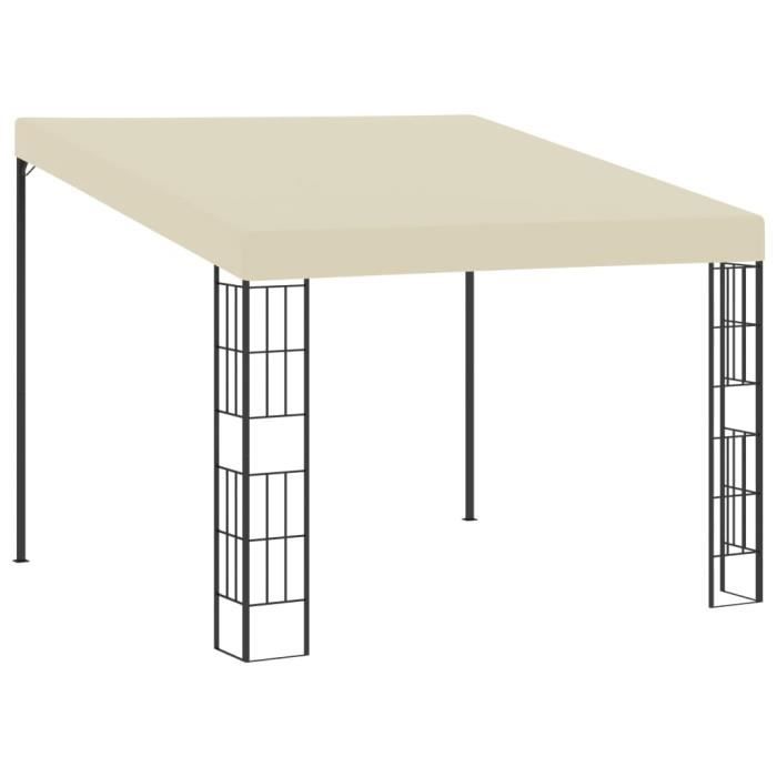 Tonnelle de Jardin - Barnum Belvédère mural 3x3 m Crème Tissu