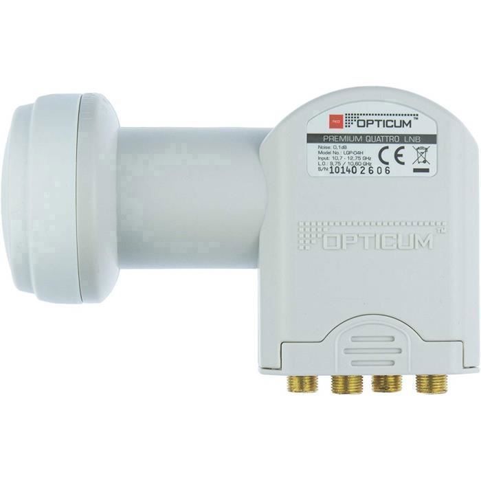 Opticum Quattro LNB - contacts LRP-04H (plaqué or, Full HD, 3D, ne peut être utilisé conjointement avec multi-switch)