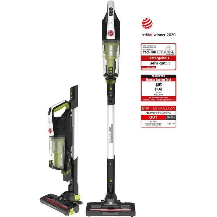 Hoover H-FREE 500 HF522NPW CITY COMPACT Aspirateur Balai sans Fil Multifonction, Vert anis et Gris