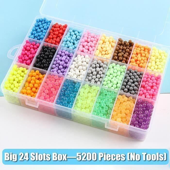 Perles de Recharge Pour Aquabeads et Beados Art Crafts Jouets Pour Enfants Perles Classiques et Bijoux Big 24 Slots Box 5200 T0C96D