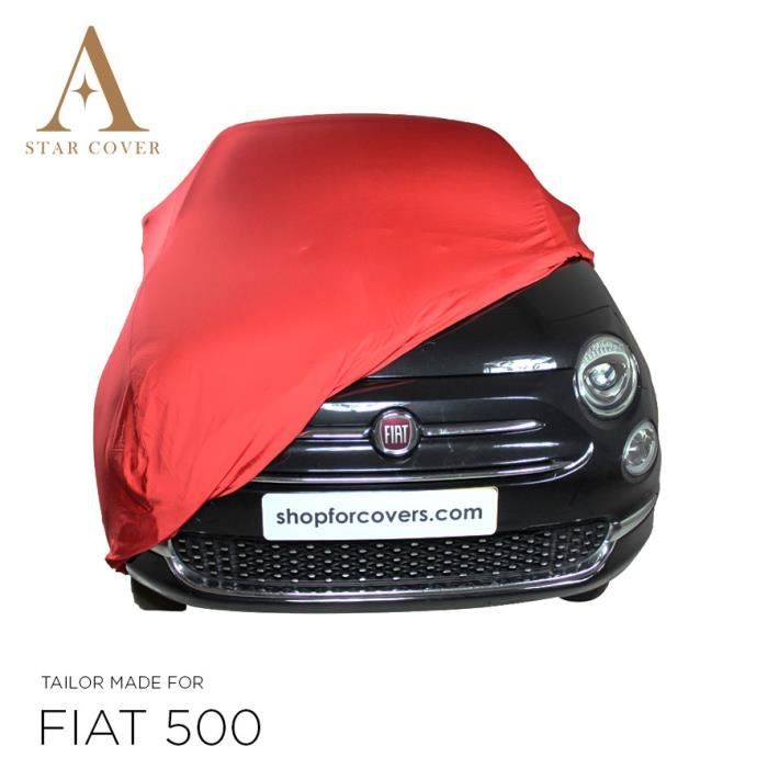 FIAT 500 CABRIO BÂCHE DE PROTECTION POUR INTÉRIEUR ROUGE NOUVEAUX COUVERTURE DE VOITURE CARCOVER