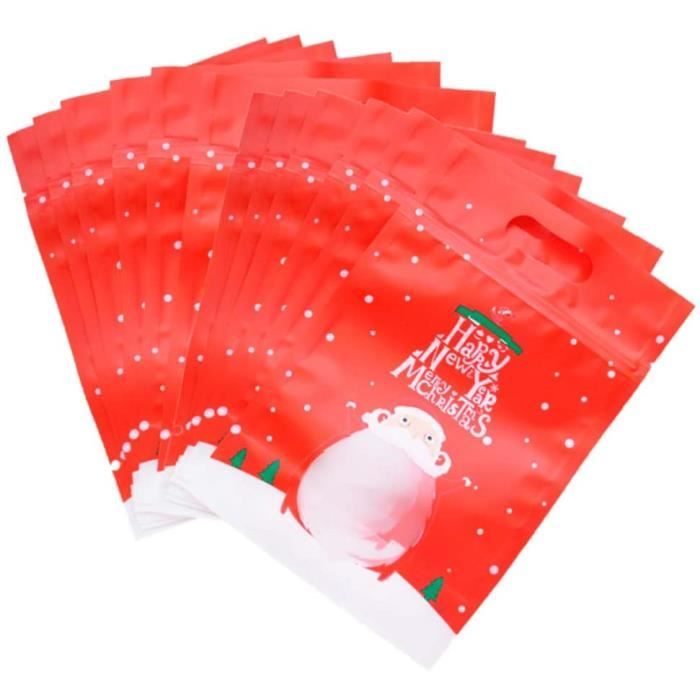 RANGEMENT SACSUPKOCH Lot de 100 sacs de rangement en plastique pour biscuits de Noeumll Rouge579