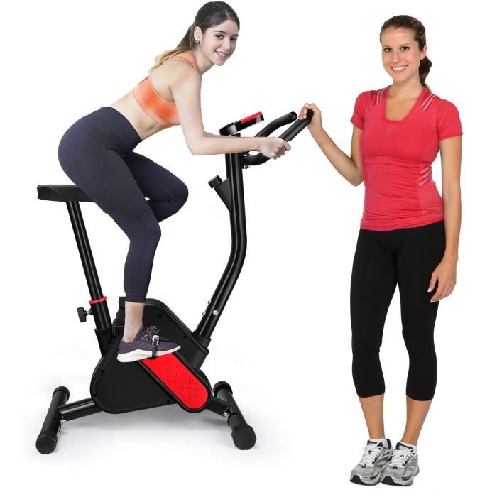 Indoor bicycle stationary, home gym aerobic exercise bicycle with comfortable seat cushion, LCD display (upgraded version)