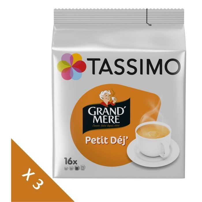 Lot de 3 - Tassimo Grand mère Petit Dej Café en dosettes x16 - 133 g
