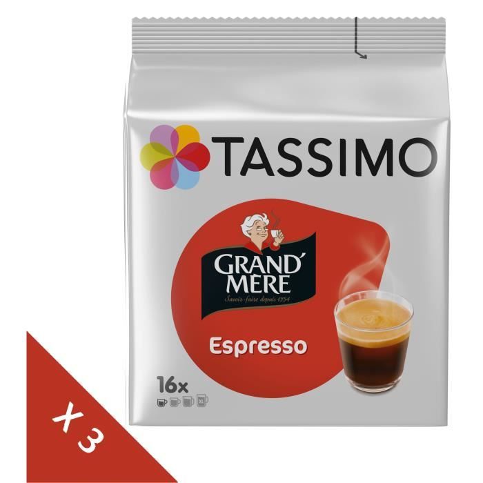 Lot de 3 - Tassimo Grand-mère expresso Café en dosettes x16 -104 g