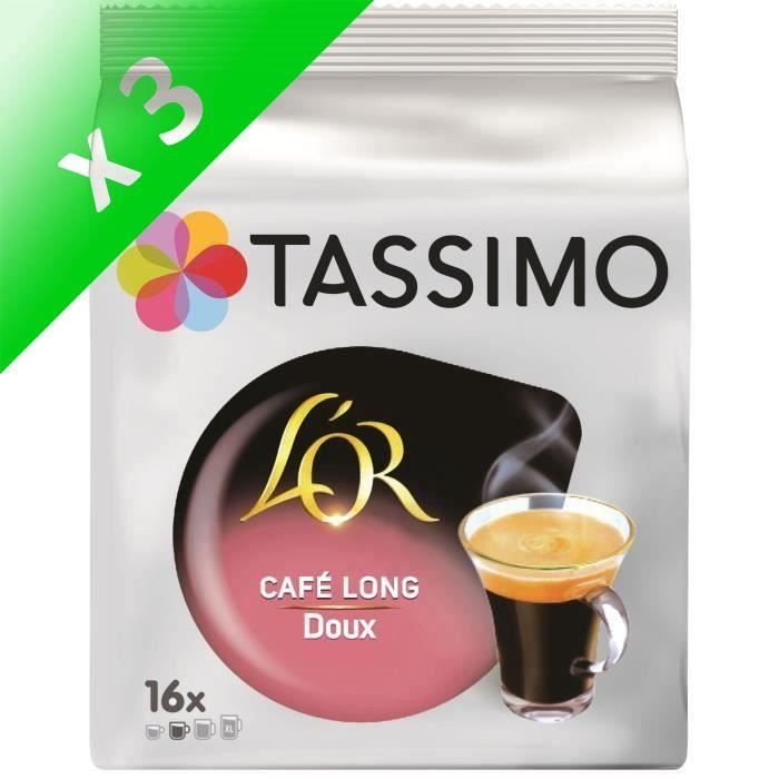 Lot de 3 - Tassimo L'Or Long Doux Café en Dosettes x16 - 89,6 g