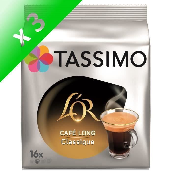 Lot de 3 - Tassimo L'Or Café Long Classique en dosettes x16 - 104 g