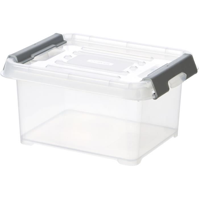 CURVER - Handy box - Plus 2L + clips gris avec couvercle