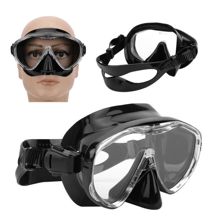 Lunettes de Plongée Adultes Protection Faciale en Silicone Équipement de Plongée Professionnel(MK-101 Noir ) -CET
