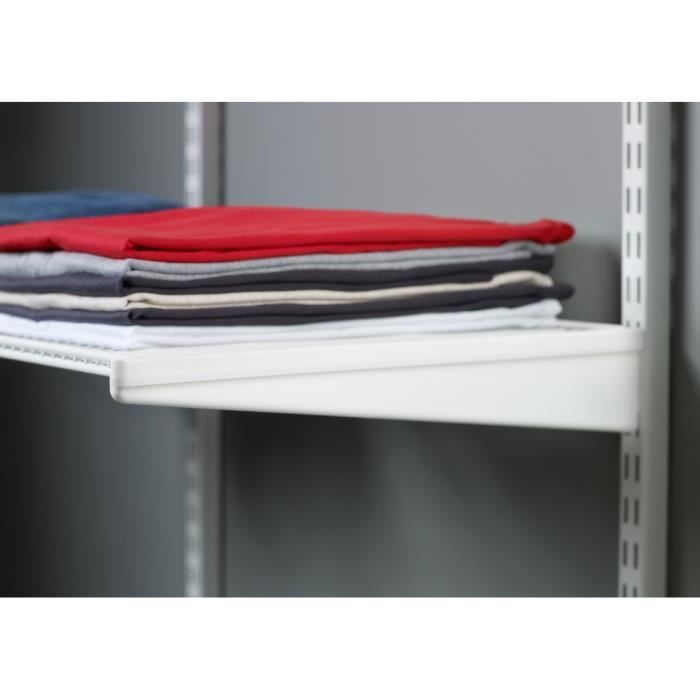 Console pour étagère fil Elfa coloris blanc 320 x 55 x 13 mm