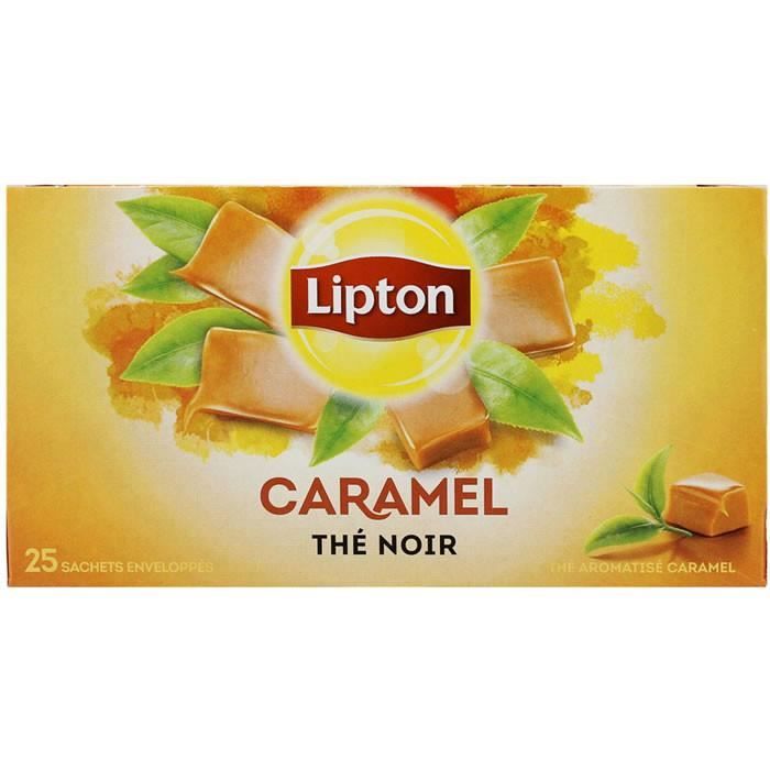 LOT DE 10 - LIPTON Thé noir au caramel 25 Sachets