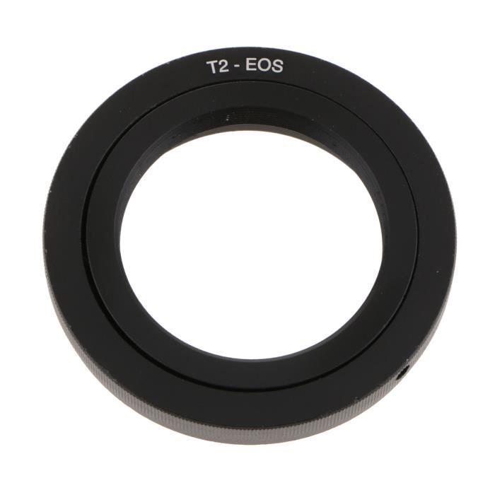 Bague d’Adaptation Objectif Télescope T/T2 pour Appareil Photo pour pour Canon EF EOS en Métal Noir