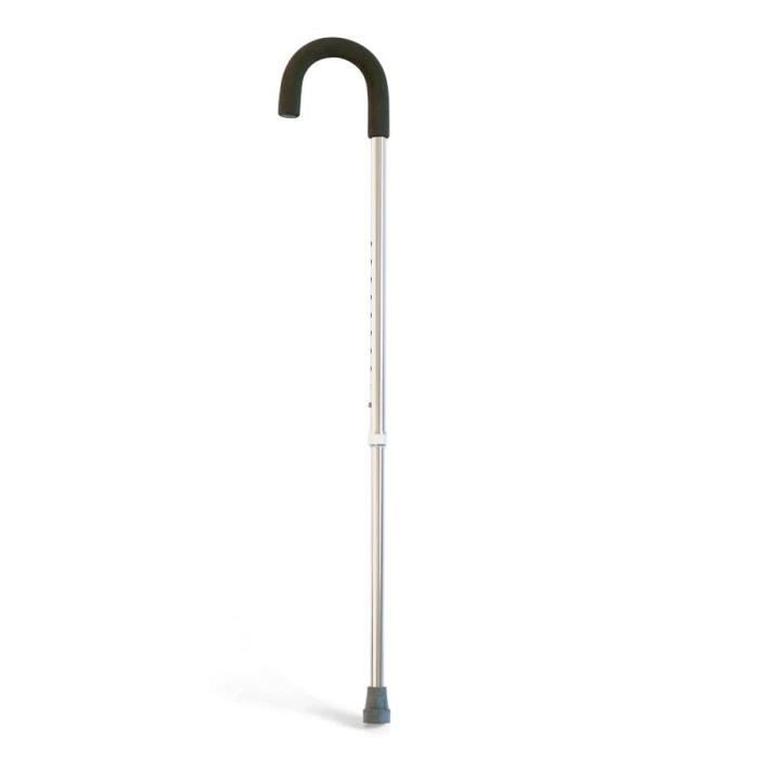 MILL'O SANTE Canne poignée arquée - Aluminium léger - Hauteur : 74 – 91 cm - 0,31 kg