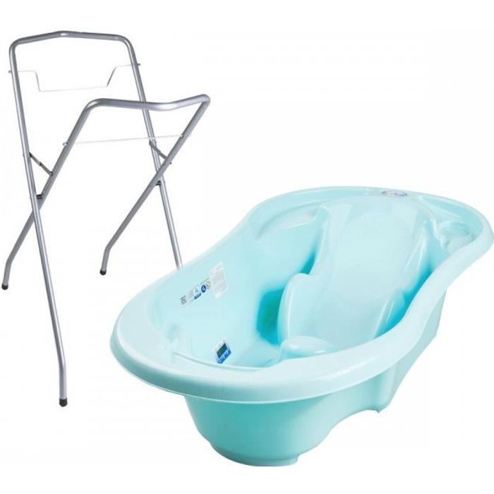 Baignoire bébé avec réducteur intégré Bleu + Pied