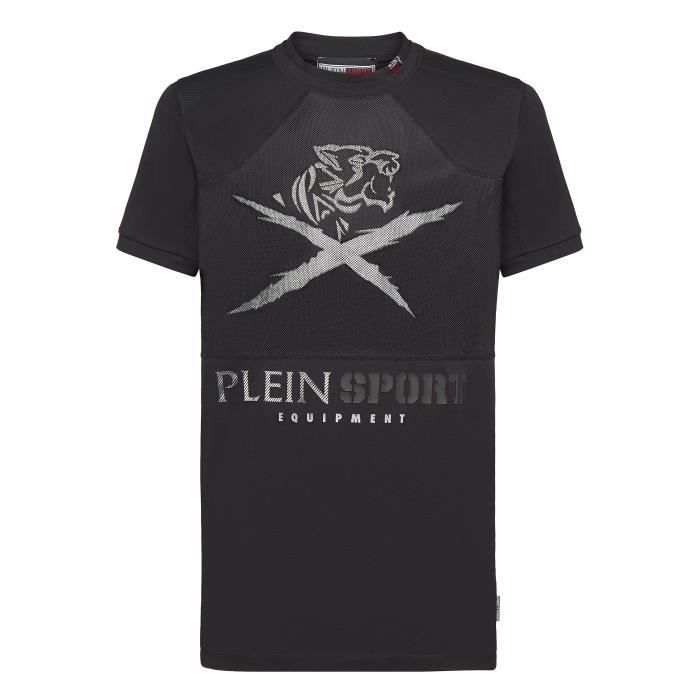PLEIN SPORT Tshirt - Black - For Men - édition -Silver Tiger- - Référence : MTK2564SJY001N02