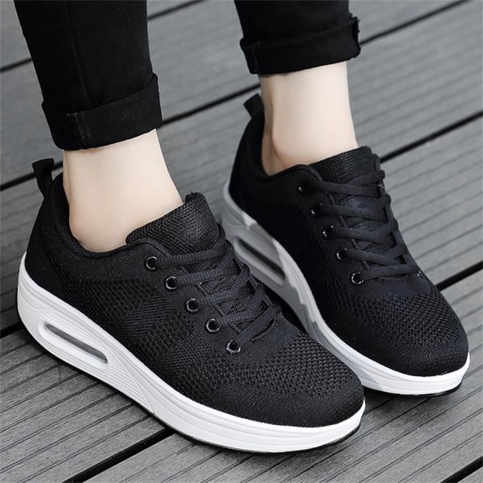 chaussure de securite Femmes Plateforme Shake Chaussures Mesh Casual Chaussures Sneakers Air Cushion Shoes LJX90615123BK40_baet