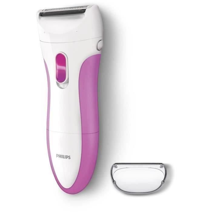 PHILIPS HP6341/00 Rasoir éléctrique SatinShave Essential - 100% étanche - Sans fil - Blanc & Rose