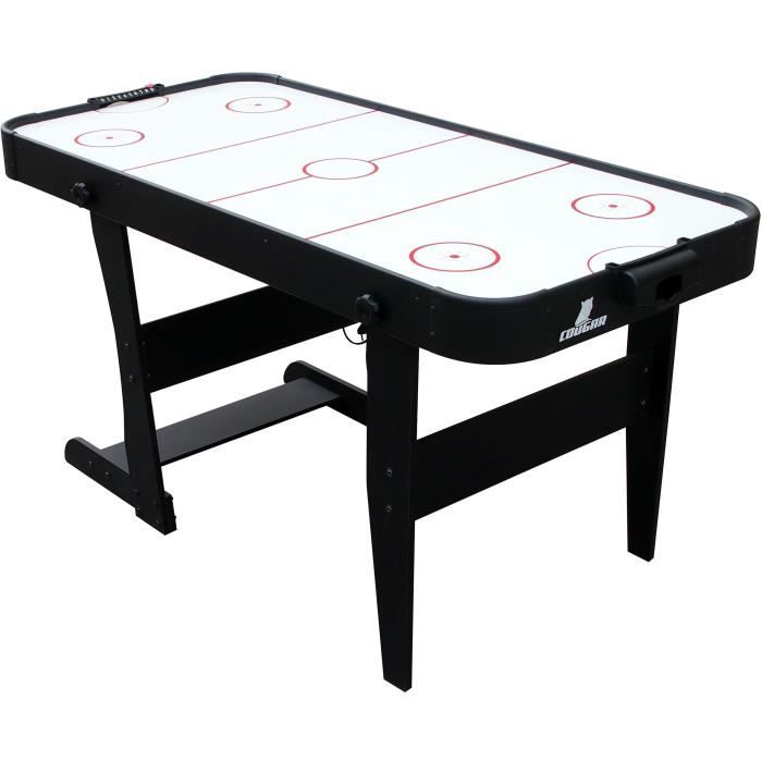 Cougar Air Hockey de Table Pliable Icing pour l'intérieur | Accessoires inclus | Table jeu Airhockey Adulte & Enfant