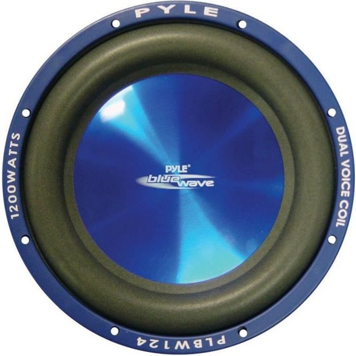 1 SUBWOOFER PYLE PLBW124 600 watt rms 1200 watt max 12- 30.00 cm 300 mm dvc double coil 4 + 4 ohms suspension ultra rigide, 1 pièce