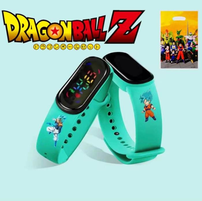 Montre bracelet DRAGON BALL mini Goku et Gogeta turquoise LCD tactile