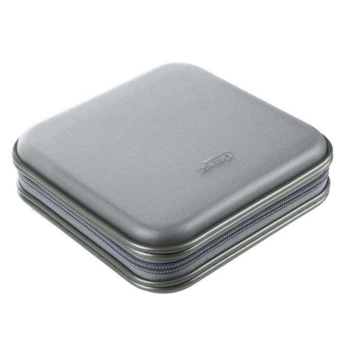 Classeur Rangement Boite Pochette Etui Range 40 CD DVD Sac Sacoche Plastique (argent)