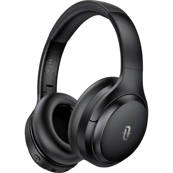 Taotronics TT-BH090 Hi-Fi Casque supra-auriculaire Bluetooth, filaire noir Noise Cancelling pliable, micro-casque, coqu
