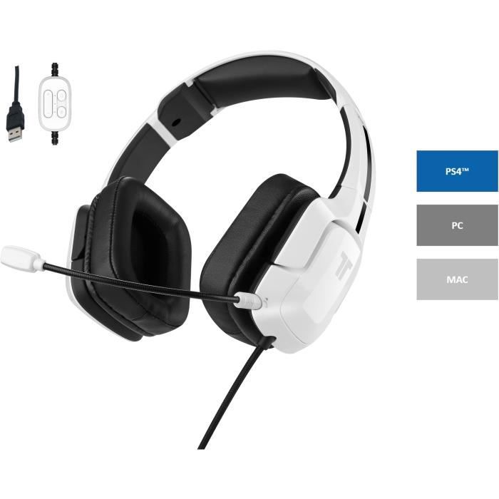 TRITTON Casque avec Microphone Gaming KUNAI PRO WHITE