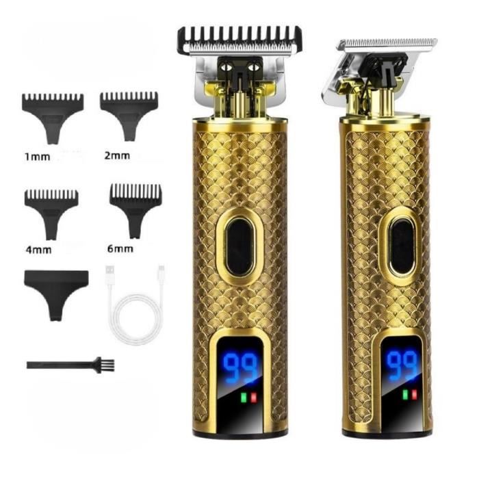 Rasoir électrique Hommes Tondeuse à Cheveux Professionnel Barbe Sans Fil Intelligente Rétro Doré pour Enfants Famille Salon Coiffure