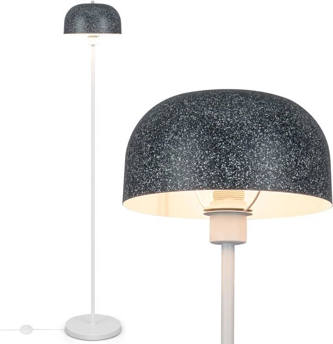Lampadaire Sur Pied Avec Interrupteur Au Pied - Douille E27 Max 10W, Hauteur 156,5 Cm - Design Ouvert éclairage Indirect - Couleur Coffee/gris - Pour Salon, Chambre, Bureau - 8