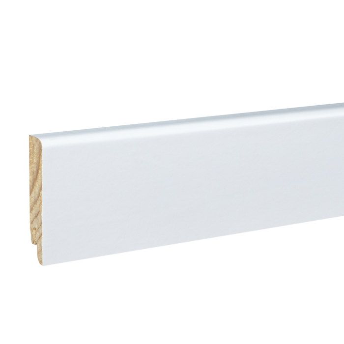 Plinthe Bois Placage PROVISTON Lübeck - Blanc, 16x60x2500mm, Made In Germany
