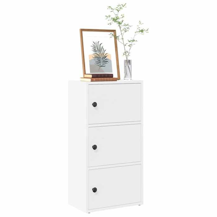vidaXL Bibliothèque blanc 40x24x77 cm bois dingénierie étagère à livres support de rangement support à livres armoire 860364