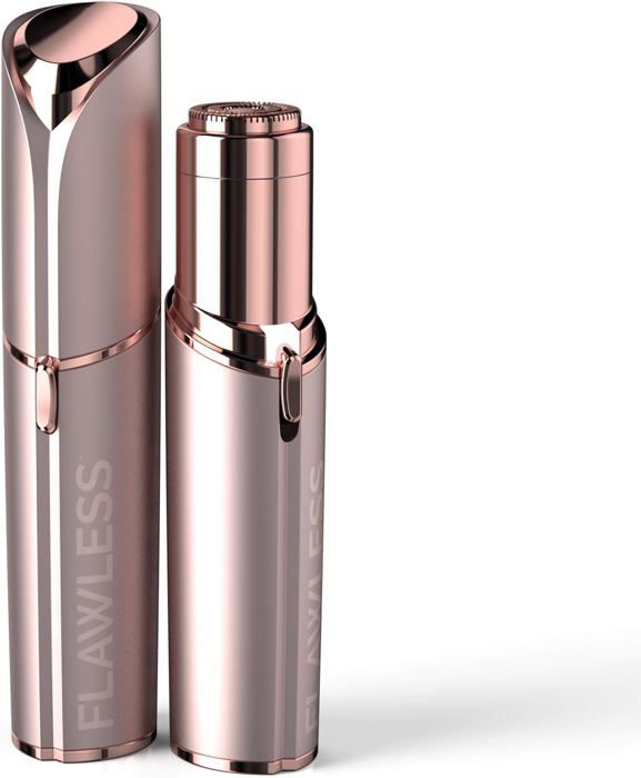 Épilateur facial de nouvelle génération. Épilation indolore pour peaux sensibles avec tête de rasage en plaqué or 18 carats-incluse