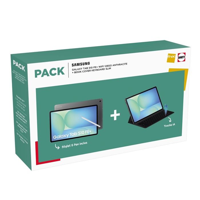 Pack Tablette Tactile Samsung Galaxy Tab S10 FE+ 13 1 Wi Fi + BookCover Keyboard Slim - vue 5