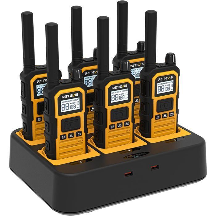 Retevis Rb648p Retevis RB648P Talkie-Walkie Étanche IP67, Longue Portée, Chargeur 6 ...
