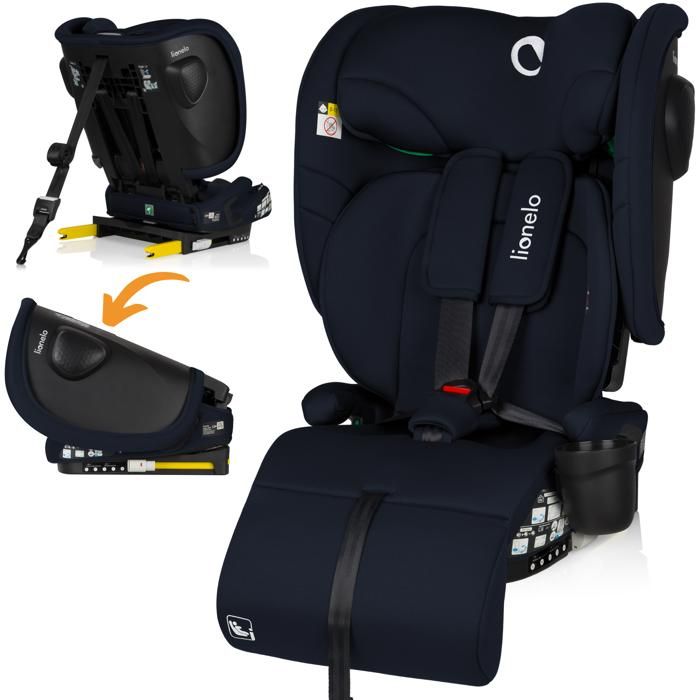 Siège-auto 76-150cm LIONELO Nelly i-Size - ISOFIX - Pliable - Porte-gobelet - Groupe 1/2/3 - Bleu