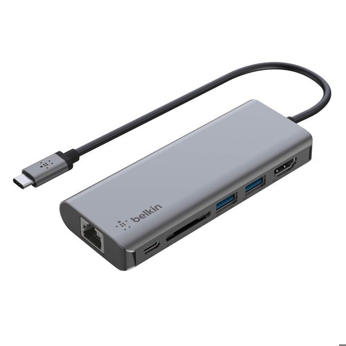 HUB USB C vers HDMI 4K USB Ethernet USB C Power Delivery Belkin - vue 2