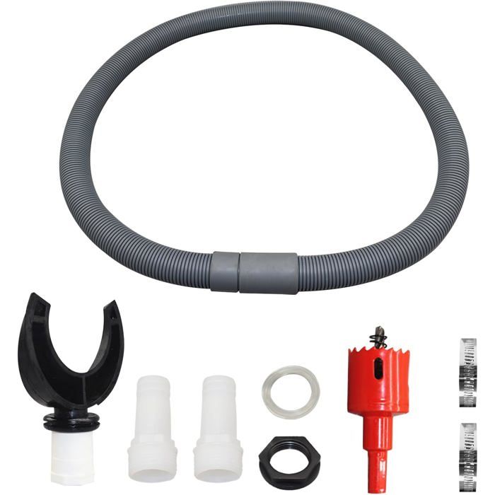 Kit récupérateur deau de pluie - PZCC - Modèle A - Diamètre 70–100 mm - Tuyau 1 m - PVC
