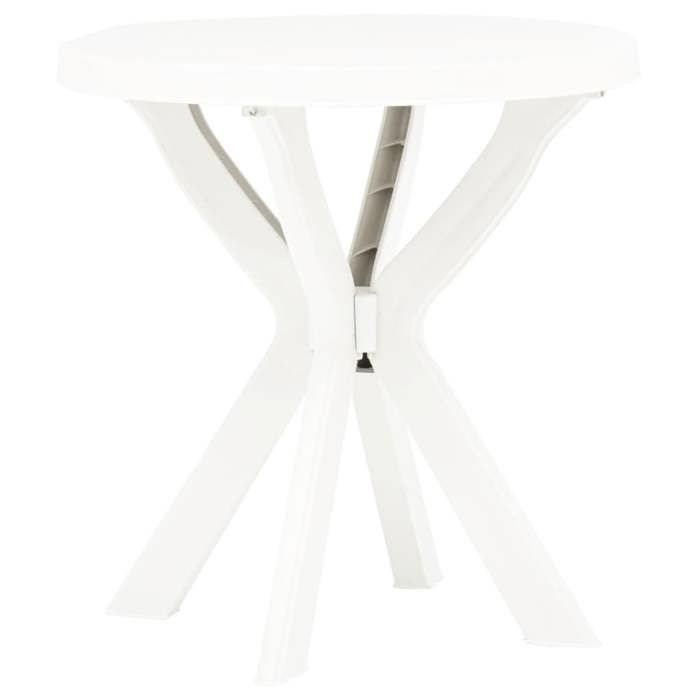 Prix bas - Table de bistro - 2 personnes & extérieur - Blanc Ø70 cm Plastique （247048061432)