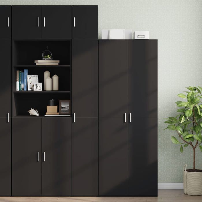 Meuble haut - GUANG - Armoire suspendue - desgin murale - noir 30x425x40 cm bois dingénierie @@A4579