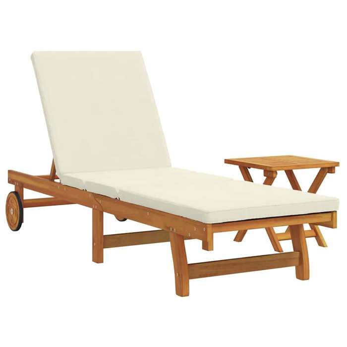 Marron Transat（Set de 2)Bain de Soleil - Pour Vacances - Marron 40 x 40 x 40cm Bois dacacia massif - Hauteur:40 cm 3891