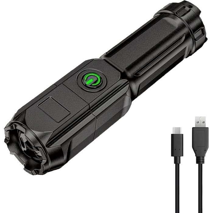 Lampe Torche LED Ultra Puissante - Lampe torche idéal camping - Lampe LED rechargeable - Lampe de poche - Lampe torche puissante