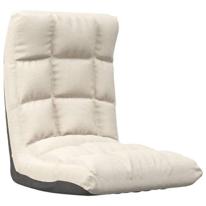 Chaise de sol pliable - vidaxl - Crème - Tissu polyester - 50x64x58 cm - Pliable - Réglable - Moelleux - 1 place
